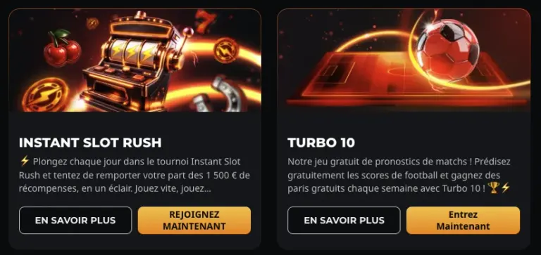 Instant Casino bonus et promotions